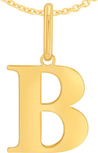 Load image into Gallery viewer, 14k Yellow Gold 0.9&quot; Alphabet Letter A - Z Initial Charm Pendant with optional Extendable Adjustable Chain Necklace

