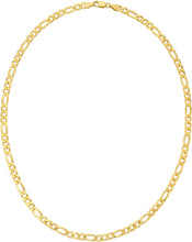 Load image into Gallery viewer, Italian 14k Gold Over 925 Silver 5.2mm Figaro Chain Necklace, 18 Inch, 20", 22" or 24"
