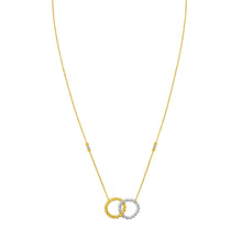 Load image into Gallery viewer, Italian 14k Two-Tone Gold Interlocking Link Chain Necklace 18 Inch

