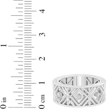 Load image into Gallery viewer, Italian .03cttw Diamond 14k Yellow Gold or White Gold 8.8mm Beaded Ring, Sizes 6 - 9.5
