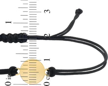 Load image into Gallery viewer, 14k Yellow Gold 10.5mm Disc &amp; Cord Adjustable Friendship Charm Bracelet, 9.25 Inch
