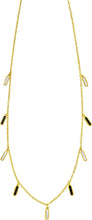 Load image into Gallery viewer, 14k Yellow Gold Cable Chain Gemstone Inlay Station Necklace, 18 Inch with 2" Extender
