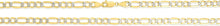 Load image into Gallery viewer, 10k Two-Tone Gold 5.5mm Lite Pave Diamond Cut Figaro Chain Link Bracelet or Anklet, 7", 8" or 10 Inch
