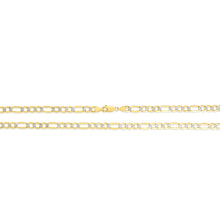 Load image into Gallery viewer, 14k Yellow Gold and White Gold 6mm Solid Two-Tone Pave Figaro Chain Necklace
