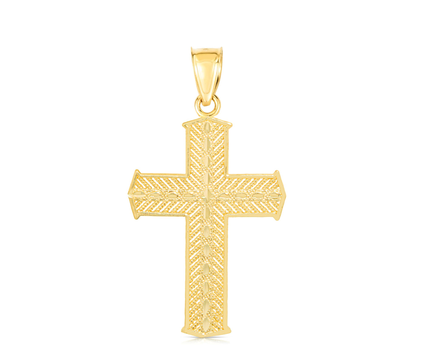 10k Yellow Gold Overlay Cross Religious Pendant