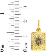 Load image into Gallery viewer, Italian 14k Yellow Gold 13mm Sun Tarot Charm Pendant with Optional Necklace,  16-17-18 Inch
