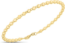 Load image into Gallery viewer, Italian 14k Yellow Gold 3mm Alternating Bead Link Bracelet, 7 Inch
