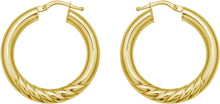 Load image into Gallery viewer, 14k Yellow Gold 4mm Round or Oval Twisted Hoop Earrings
