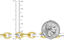 Load image into Gallery viewer, 14k Two-Tone Gold 9mm Fancy French Cable Link Bracelet, 7.75 Inch
