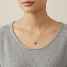 Load image into Gallery viewer, Floreo 14k Yellow Gold 10mm Polished Mini Cross Necklace
