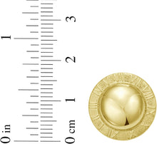 Load image into Gallery viewer, 14k Yellow Gold 17mm Roman Numeral Button Stud Earrings

