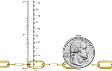Load image into Gallery viewer, Italian 14k Yellow Gold 6mm Beaded Paperclip Link Bracelet, 7.5 Inch

