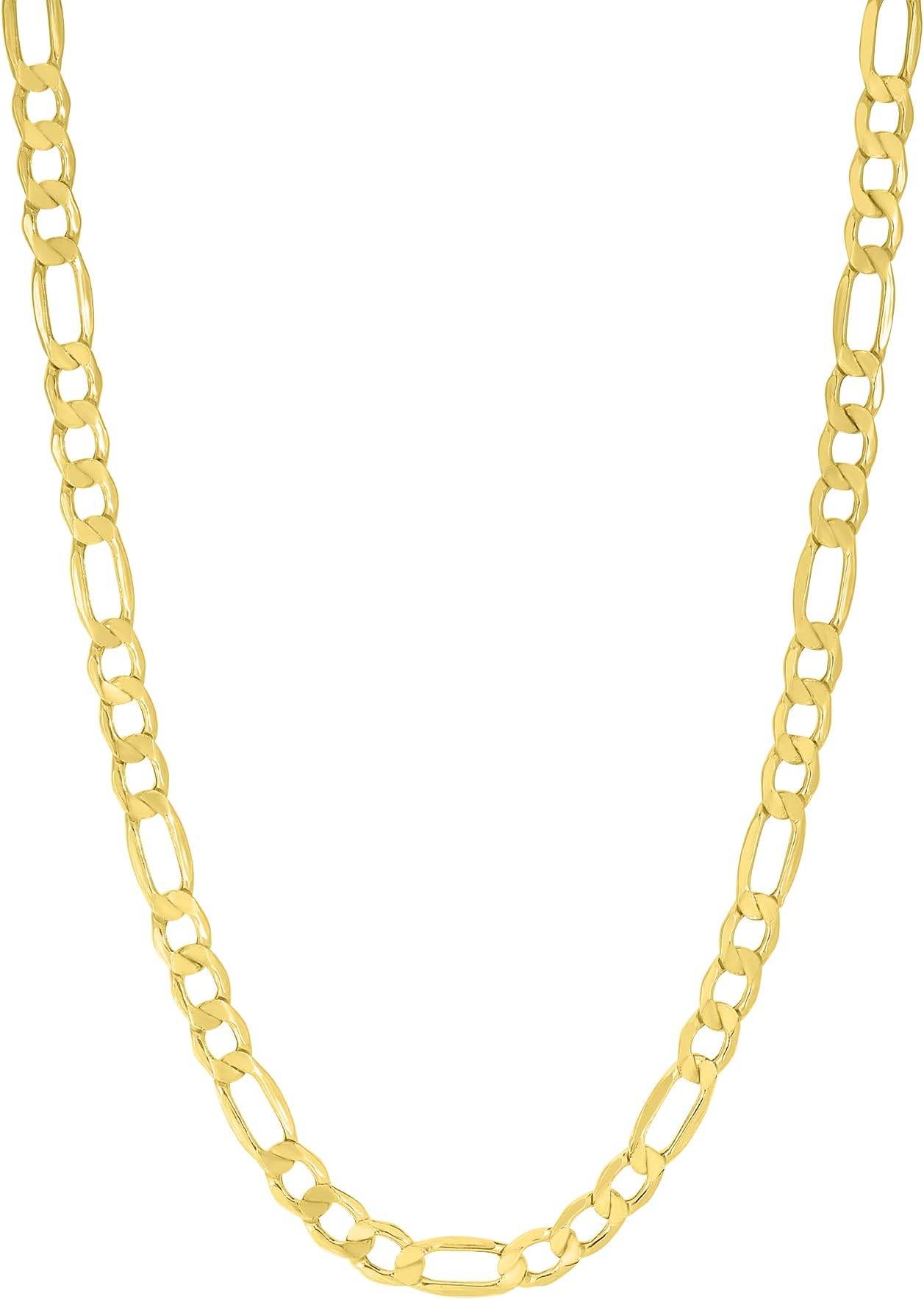 14k Yellow Gold 6mm Lite Figaro Chain Necklace