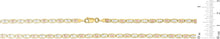 Load image into Gallery viewer, 10k Tri-Color Gold 3.3mm Valentino Link Chain Bracelet or Anklet
