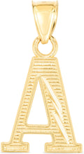 Load image into Gallery viewer, 10k Yellow Gold 0.45&quot; Personalized Lighting Alphabet Letter A - Z Initial Charm Pendant with optional Extendable Chain Necklace

