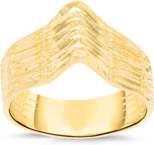 Load image into Gallery viewer, 10k Yellow Gold 10mm Striped Chevron Ring
