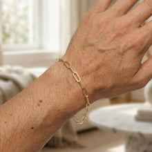 Load image into Gallery viewer, 14k Yellow Gold 5mm Hexagon Paperclip Link Bracelet, 7.25 Inch
