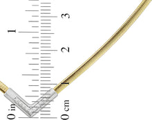 Load image into Gallery viewer, Italian .09cttw Diamond 14k Two-Tone Gold 2.3mm Omega Chevron Necklace, 18 Inch
