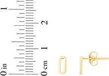 Load image into Gallery viewer, 14k Yellow Gold 7mm Mini Paperclip Stud Earrings
