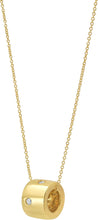 Load image into Gallery viewer, .08cttw Diamond 14k Yellow Gold Barrel Charm Pendant Adjustable Chain Necklace, 16 Inch-18"
