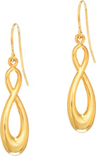 Load image into Gallery viewer, 14k Yellow Gold 35mm Infinity Drop Earrings
