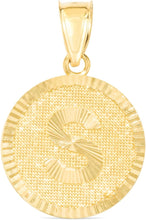 Load image into Gallery viewer, 10k Yellow Gold 0.63&quot; Personalized Medallion Alphabet Letter A - Z Initial Charm Pendant with optional Extendable Chain Necklace
