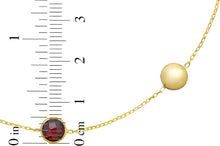 Load image into Gallery viewer, 14k Yellow Gold 6.4mm Natural Gemstone Pebble Charm Adjustable Chain Necklace, 17 Inch-18" (Blue Topaz, Amethyst, Peridot, Garnet or Citrine)
