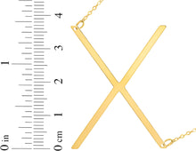 Load image into Gallery viewer, 14k Yellow Gold 1.5&quot; Extra Large Angled Alphabet Letter A - Z Initial Charm Pendant with Chain Necklace

