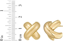 Load image into Gallery viewer, 925 Sterling Silver or 14k Gold over Silver 16mm Puffy X Stud Earrings
