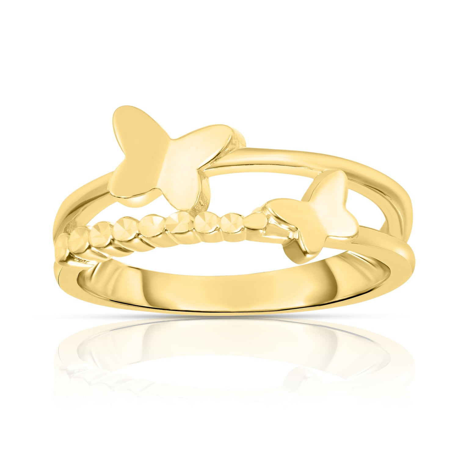 10k Yellow Gold Butterfly Women's Ring