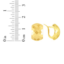 Load image into Gallery viewer, 14k Yellow Gold 15mm Faceted Huggie Earrings
