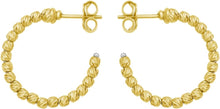 Load image into Gallery viewer, 14k Yellow Gold 21mm Textured Bead C-Hoop Earrings
