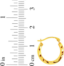Load image into Gallery viewer, 10k Yellow Gold 15mm Mini Twist Hoop Earrings
