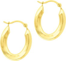 Load image into Gallery viewer, 14k Yellow Gold 13mm Oval Back to Back Hoop Earrings

