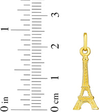 Load image into Gallery viewer, Italian 14k Yellow Gold 20mm Paris Eiffel Tower Charm Pendant with Optional Necklace, 16-17-18 Inch
