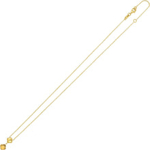 Load image into Gallery viewer, 14k Yellow Gold Natural Gemstone Clover Charm Adjustable Chain Necklace, 16 Inch-18" (Swiss Blue Topaz, Garnet, Amethyst, Citrine or Peridot)
