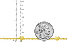 Load image into Gallery viewer, 14k Yellow Gold 5.4mm Heart Station 1.9mm Bead Link Bracelet, 7 Inch
