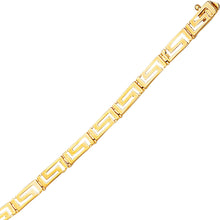 Load image into Gallery viewer, 14k Yellow Gold 4mm or 5.5mm Greek Key Link Bracelet, 7.25 Inch
