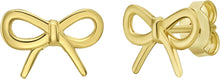 Load image into Gallery viewer, 14k Yellow Gold 7.8mm x 11.6mm Bow Earrings
