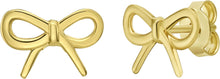 Load image into Gallery viewer, 14k Yellow Gold 7mm Bow Earrings
