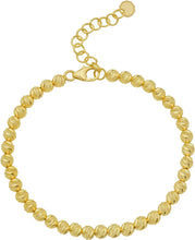 Load image into Gallery viewer, 14k Yellow Gold 2.2mm, 3mm or 4mm Diamond Cut Bead Link Bracelet, Adjustable 6.25" - 7.5 Inch
