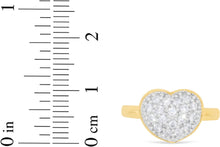 Load image into Gallery viewer, 10k Yellow Gold 10mm Two-Tone Heart CZ Ring, Sizes 4 - 10
