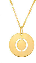 Load image into Gallery viewer, 14k Yellow Gold 0.6&quot; Disc Alphabet Letter A - Z Initial Charm Pendant with Extendable Adjustable Chain Necklace
