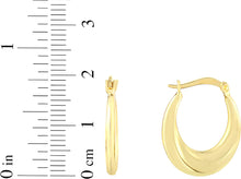 Load image into Gallery viewer, 10k Yellow Gold 20mm High Polish and Twisted Wave Swirl Design Hoop Earrings

