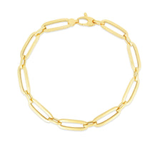 Load image into Gallery viewer, 14k Yellow Gold 5.5mm or 7mm Paperclip Link Bracelet
