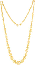 Load image into Gallery viewer, 14k Yellow Gold Graduated Shiny High Polish Bead Chain Necklace 16" - 17" - 18 Inch
