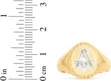 Load image into Gallery viewer, 10k Yellow Gold 15mm Oval Free Mason Signet Men&#39;s Ring, Sizes 5-13
