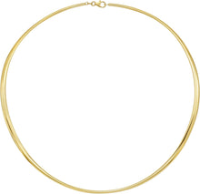 Load image into Gallery viewer, Italian 14k Yellow Gold 1.4mm or 3.7mm Omega High Shine Collar Necklace, 16 Inch
