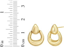 Load image into Gallery viewer, 14k Yellow Gold 16.8mm Sculpted Door Knocker Stud Earrings
