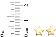 Load image into Gallery viewer, 14k Yellow Gold 6.5mm 0.01ct Diamond Star Stud Celestial Earrings
